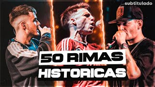 50 RIMAS que MARCARON la HISTORIA en batallas  Subtitulado [upl. by Shatzer]