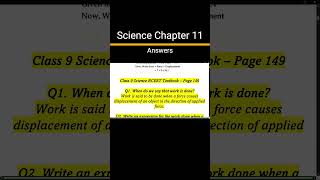 Work Power Energy Class 9 Question Answer  Work Energy and Power Class 9 Notes Chapter 11 shorts [upl. by Lea]