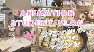 ANIMATION STUDENT VLOG WEEK ONE OF SUMMER CLASSES GOING TO THE FARMERS MARKET amp A FRENCH BAKERY [upl. by Shanna]