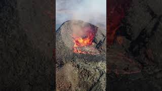 Crater wall broke Volcano eruption Iceland 2021 🇮🇸🌋 [upl. by Damita107]