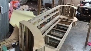 how to make sofa comebed wood structure chaina mechanism making full tutorial [upl. by Ardnaet29]