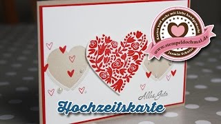 Tutorial Hochzeitskarte basteln mit Produkten von Stampin Up [upl. by Adeline]