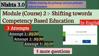 Nishtha 30 Module 2 answers  Shifting towards Competency based Education [upl. by Gallager]