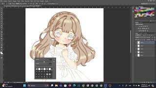 Dibujo de chibi cute con cabello castaño claro [upl. by Dove]