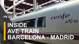 Inside of A HighSpeed AVE Train from Barcelona to Madrid  Spanish Trains  Rail Ninja Review [upl. by Alithea662]