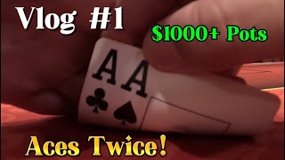 Playing1 BIG POTS in 12 NL Holdem Poker Vlog Ep 1 [upl. by Noivart]