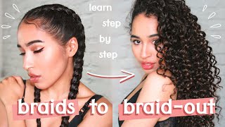 BADDEST BRAIDS amp BRAIDOUT Tutorial ✨HOW TO BRAID ON NATURAL HAIR [upl. by Ellenrahc]