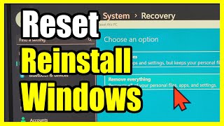 How to Reset amp Reinstall Windows 11 on PC Settings Tutorial [upl. by Mohandis]