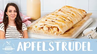 Apfelstrudel selber machen  Apfelstrudel mit Blätterteig  Einfach Backen [upl. by Anawt434]