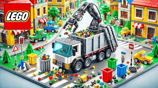 LEGO Garbage Truck with Working Lift Arm 🗑️ Lego Auto Tech [upl. by Lakin]