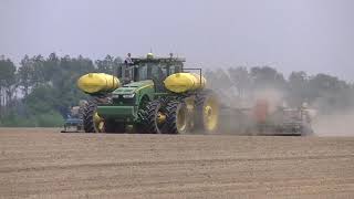 JOHN DEERE 8370R WITH MONOSEM 12 ROW TWINROW PLANTER SCOTT FARMS 2021 PEANUT PLANTING [upl. by Nnaira]