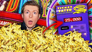 I Won 25000 Tickets at the BIGGEST Arcade [upl. by Nnairret311]