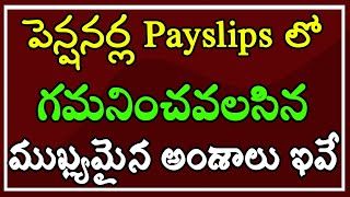 పెన్షనర్ల Payslips లో గమనించవలసిన ముఖ్యమైన అంశాలు ఇవే [upl. by Ney]