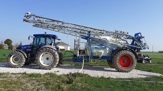 Apport dazote sur les blés 2020 dans la marne avec New Holland TD5105 et Blanchard Grand Large [upl. by Akienom]