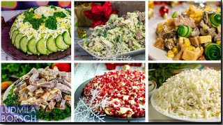 ТОП 6 Салатов на Новый Год 2024  Новогодние Салаты  Праздничные Салаты  Salads for the New Year [upl. by Steck]