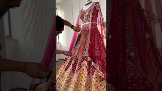 Multi color Jacard Fabric Mirror Embroidery work Designer Lehenga choli for Wedding lehenga [upl. by Rowley]