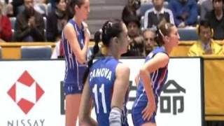 2010 Womens Volleyball World Championship SemiFinal RUSSIA 3x1 USA SET2 [upl. by Elledoj980]