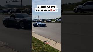 Boosted C6 Z06 Breaks Loose Leaving Dayton Cars amp Coffee [upl. by Erimahs]