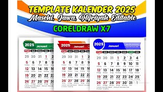 DOWNLOAD GRATIS TEMPLATE KALENDER 2025 CDR EDITABLE LENGKAP JAWA amp HIJRIYAH ISLAM [upl. by Any]