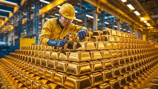 How Gold Is Made In Factory  From Ore to Gold Bars  Inside the Factory Process [upl. by Yeliw]