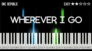 OneRepublic  Wherever I Go  EASY Piano Tutorial [upl. by Gehman]