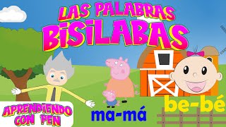 quotlas palabras ¡¡ BISÍLABAS quot 👶para NIÑOS [upl. by Lyns]