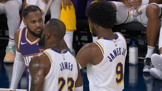 LeBron and Bronny James share the court for the first time in the NBA 🙌 [upl. by Thackeray]