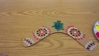 Aboriginal Inspired Dot Painting Boomerangs [upl. by Litt]