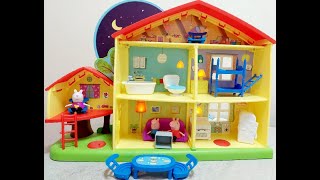 Unboxing Peppa Pig playhouse  Peppas play time to Bedtime House [upl. by Stoneman]