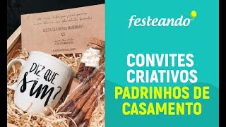 13 Convite criativos de Padrinhos para Casamento [upl. by Idnahc]