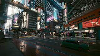 Night City Street View in Japantown Cyberpunk 2077 Ambience ASMR  15 Mins [upl. by Gitel]