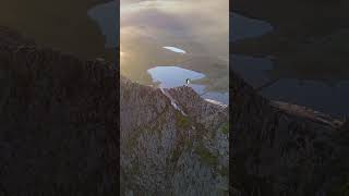 Crib Goch Drone 🐺 mountains mymountainhusky adventuresport climbing hiking cribgoch snowdon [upl. by Idac901]