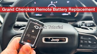 2022  2024 Jeep Grand Cherokee Remote key fob battery replacement [upl. by Nedah]