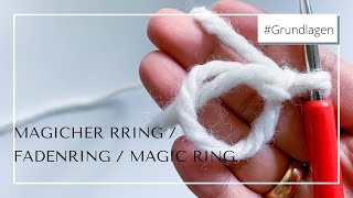 SCHNELL und EINFACH  Fadenring  Magic Ring mit 6 festen Maschen häkeln  Magischer Ring [upl. by Zechariah]