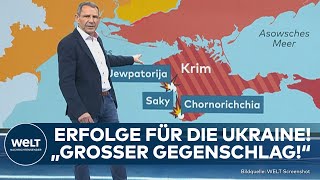 PUTINS KRIEG Gegenschlag Ukraine attackiert Ziele auf Krim Armee feuert KamikazeDrohnen ab [upl. by Elcin]