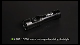 APLOS AP01 1050 Lumen Diving Flashlight XML2 5000k LED Scuba Rechargeable Dive Light [upl. by Kryska837]