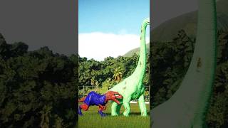 SpiderMan IRex vs Green Brachiosaurus shorts dinosaurs jurassicworld [upl. by Edyaw]