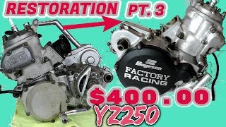 400 YZ250 Restoration Pt 3 Top End amp Engine Makeover [upl. by Ahseia]