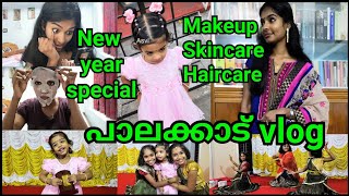 പാലക്കാട് vlogNew year specialEasyampsimple makeupSkincareampHaircareAsvi Malayalam [upl. by Nalod]