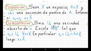 Clase 8 Sucesiones convergentes en espacios topológicos [upl. by Heaps163]