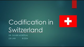 Codification of the Civil Law in Switzerland [upl. by Tonina895]