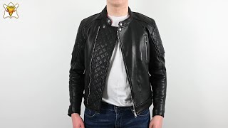 Goldtop Bobber Leather Motorcycle Jacket  Black [upl. by Bard398]