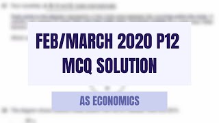 AS Economics  FebMarch 2020 Paper 1 Solution Class Recording [upl. by Ellezig415]