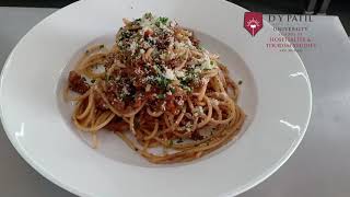 Recipe by Chef  Spaghetti Bolognese by Chef Nikhil kedar  D Y Patil University [upl. by Kwang258]