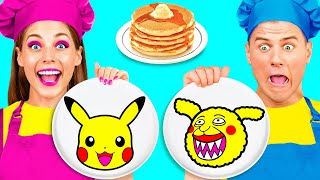 Pancake Art Challenge  Epic Food Battle by Fun Tun [upl. by Anderea]