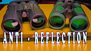 Demonstrating the AntiReflective Coatings on Binoculars [upl. by Backer]