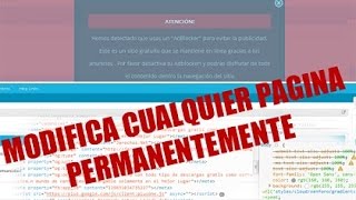 Modificar LIBREMENTE Cualquier Pagina WEB y guardar los cambios PERMANENTEMENTE 2016 [upl. by Valli330]