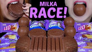 ASMR MILKA CHOCOLATE RACE OREO CRUNCH BALLS GIANT CARAMEL ALFAJOR CAKE ROUNDS CHOCO WAFERS 먹방 [upl. by Nylleoj]