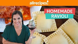 Easy Homemade Cheese Ravioli With NO Special Tools  Allrecipes [upl. by Yla]