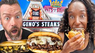 Brits Try The Best And Worst Philly Cheesesteaks In Philadelphia [upl. by Turne]